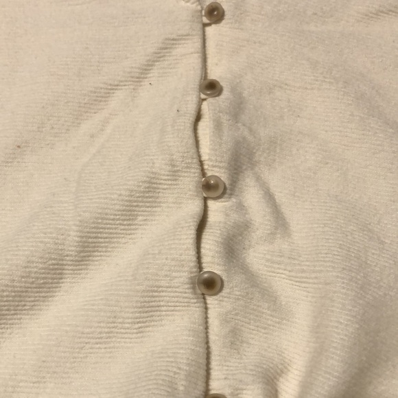 Madewell texture & thread tie up cream white tank top - Picture 3 of 4